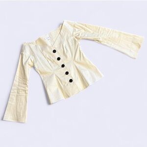 Beaufille Ivory Blazer with Black Button